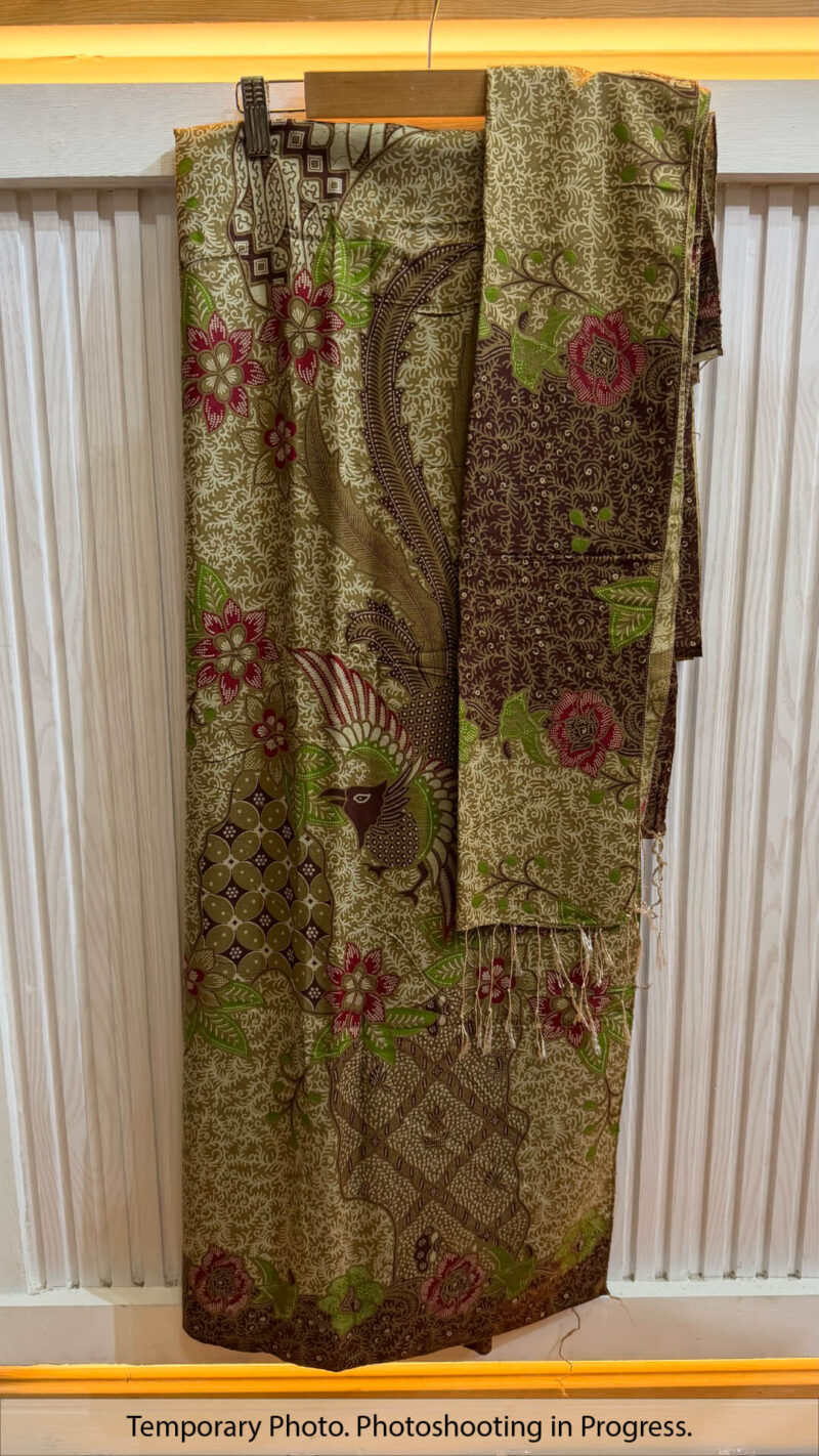 Paramita Open-Panel Cotton Wrap Skirt and Shawl in Mocha (Set)