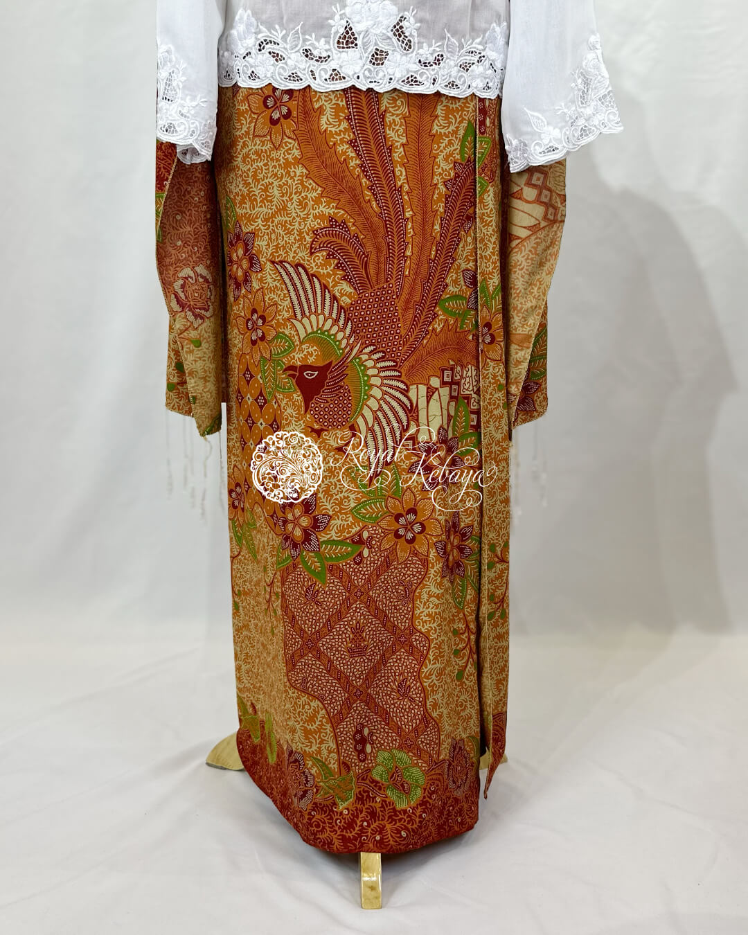 Paramita Open-Panel Cotton Wrap Skirt and Shawl in Terracotta (Set) - Image 3