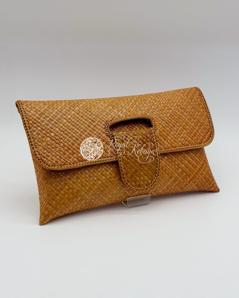 Qabila Woven Clutch in Tiger Orange
