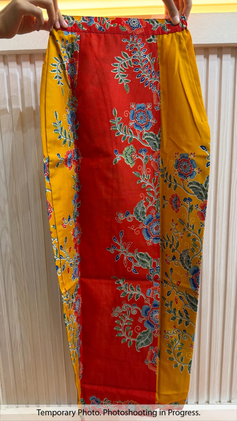 Ruby Easywear Tube Skirt in Golden Orange and Red