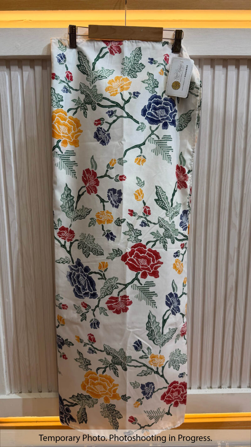 Amna Self-Tie Wrap Skirt in Porcelain and Deep Forest