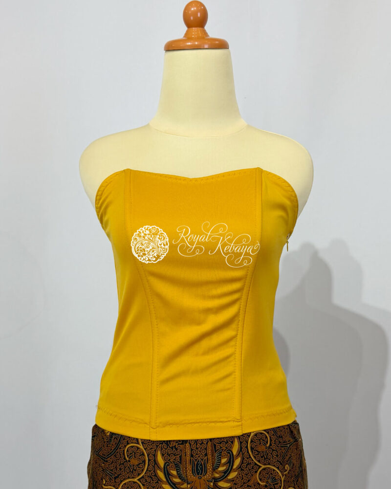 Basic Boned Corset in Golden Orange