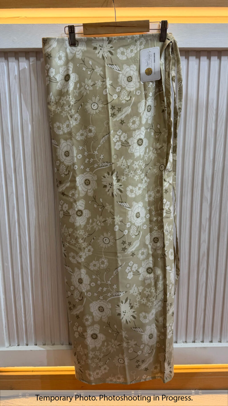 Huda Self-Tie Wrap Skirt in Beige