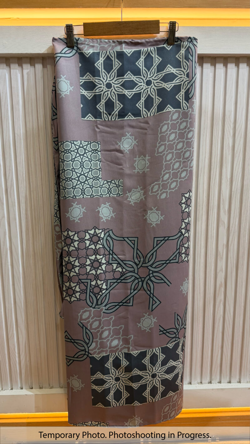 Kiko Self-Tie Wrap Skirt in Dusty Mauve and Cool Steel