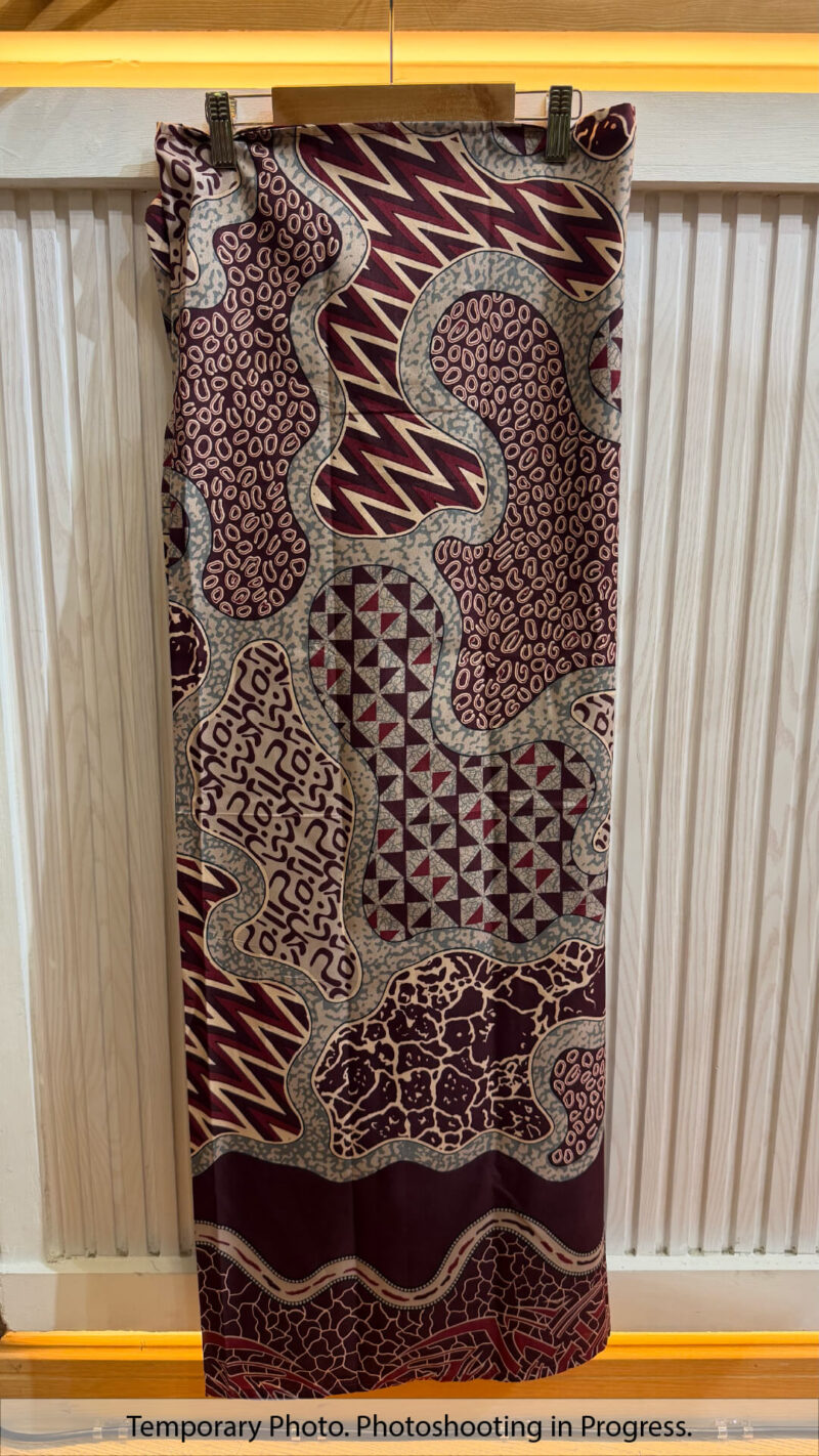 Maya Self-Tie Wrap Skirt in Wine Plum and Antique White