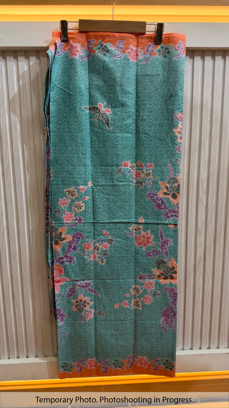 Qara Self-Tie Wrap Skirt in Ocean Mist and Atomic Tangerine