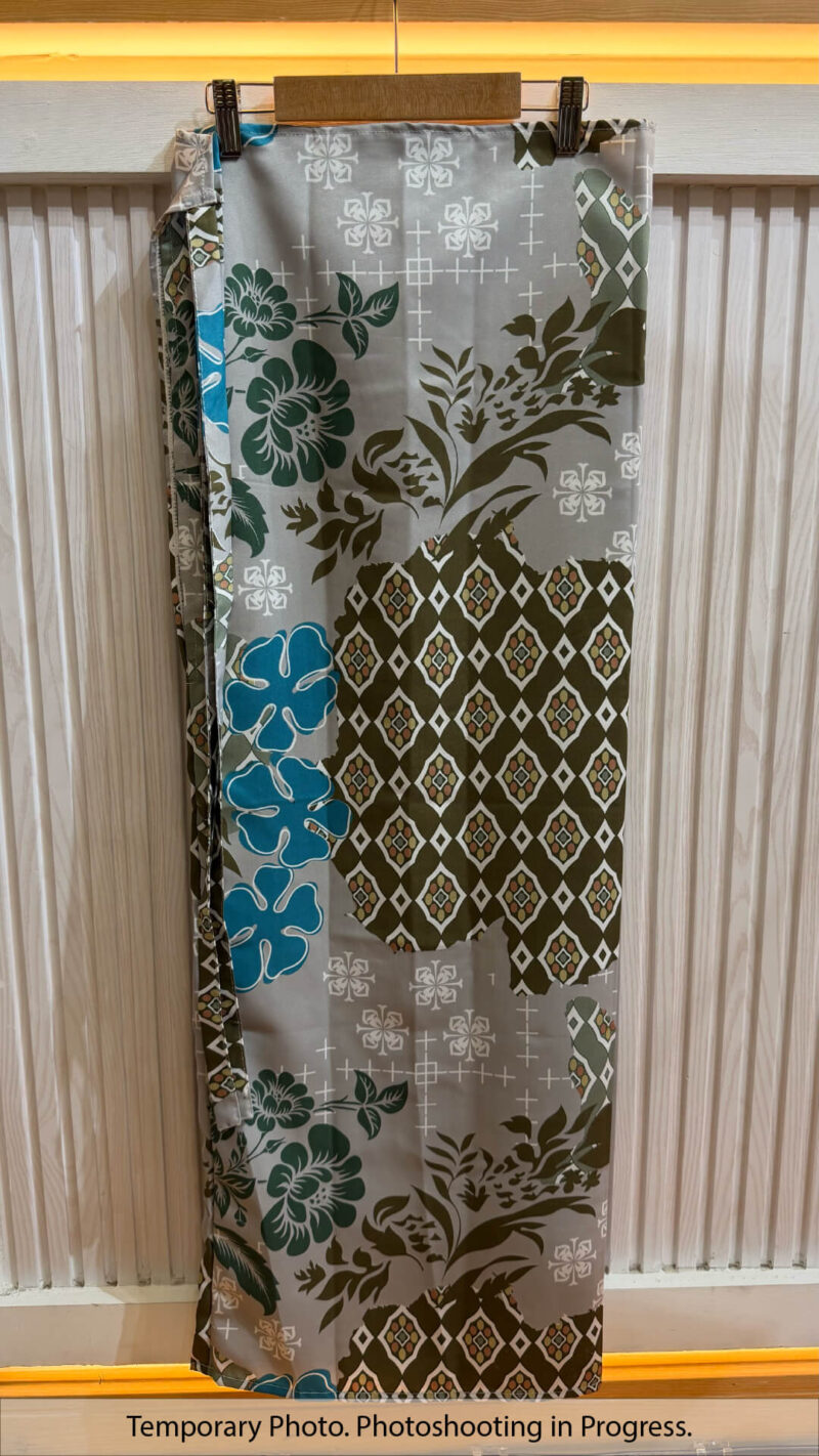 Yara Self-Tie Wrap Skirt in Dust Grey and Dusty Olive