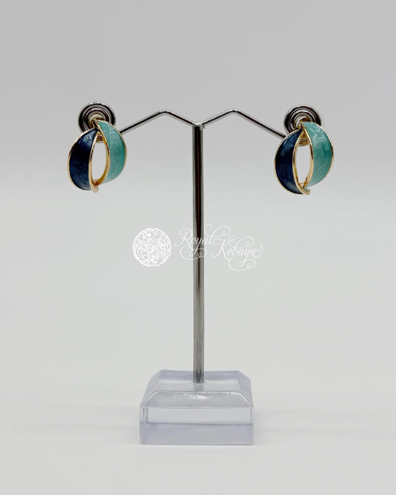Dai Stud Earrings in Pale Cyan and Yale Blue