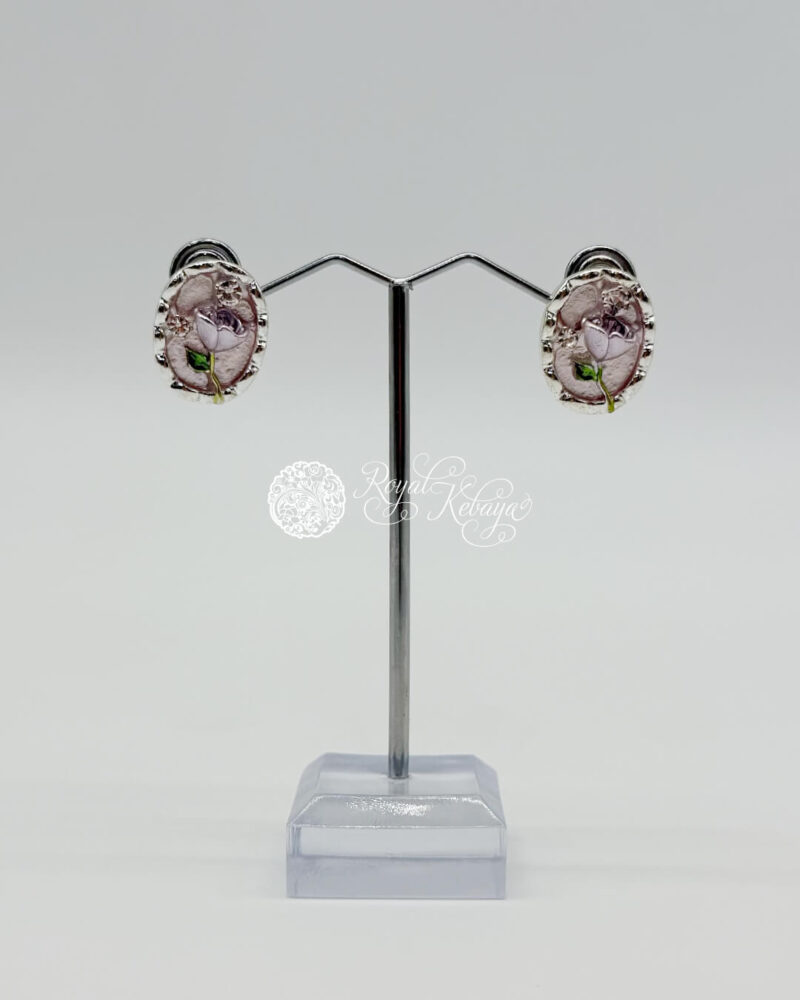 Gaa Stud Earrings in Lavender Veil and Forest Moss