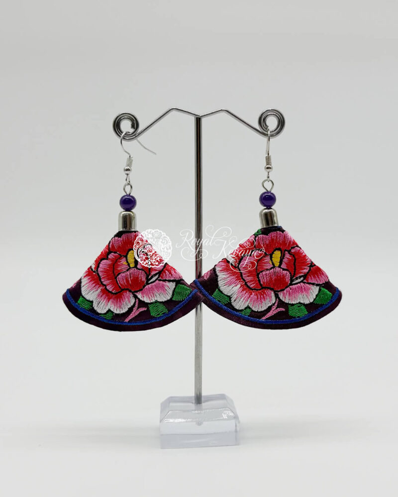 Gao Dangle Earrings in Mauve Shadow and Bubblegum Pink