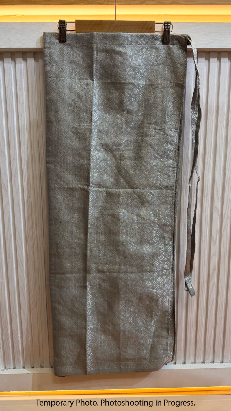 Linda Self-Tie Wrap Skirt in Grey Olive and Silver