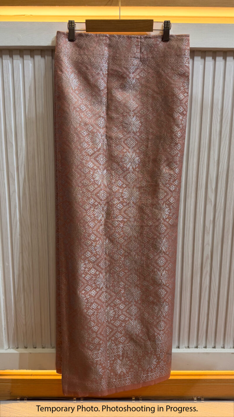 Linda Self-Tie Wrap Skirt in Pink Mist and Silver