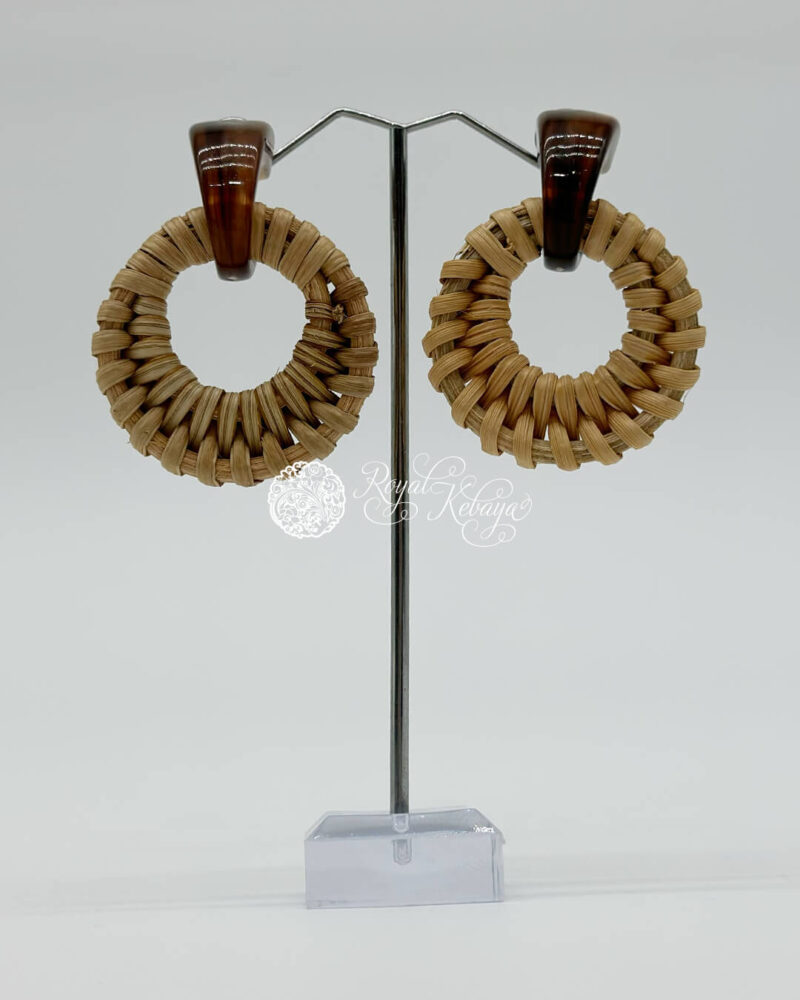 Qaa Dangle Earrings in Dark Walnut and Camel