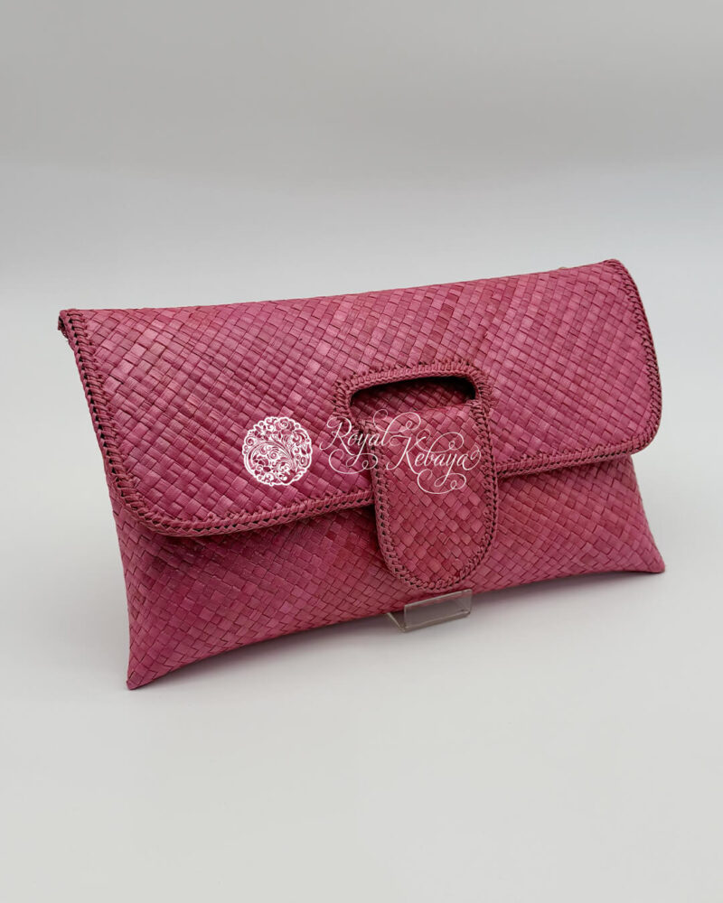 Qabila Woven Clutch in Blushed Brick