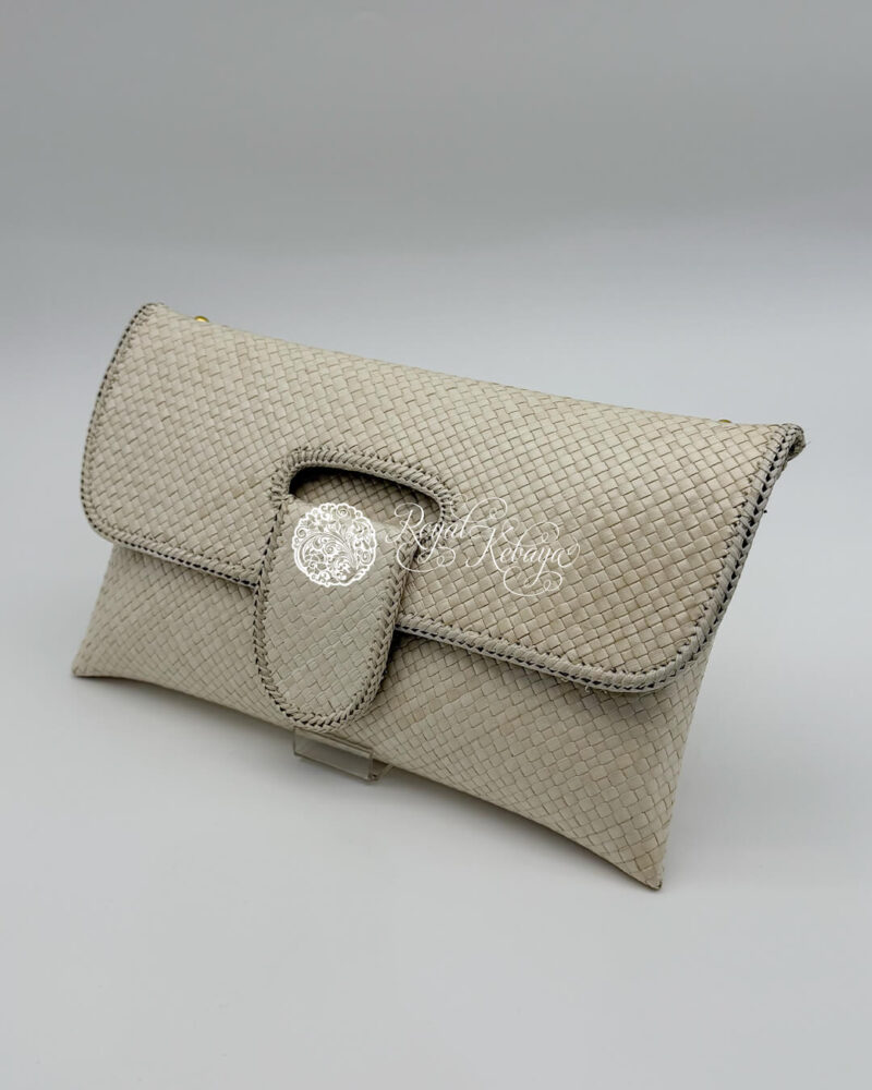 Qabila Woven Clutch in Papaya Whip