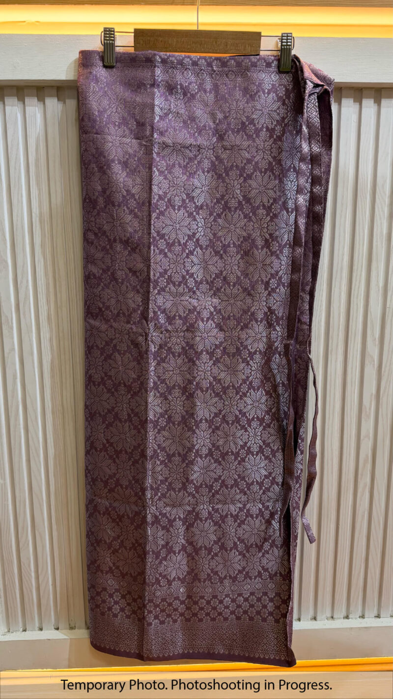 Qamalah Self-Tie Wrap Skirt in Amethyst Smoke and Silver