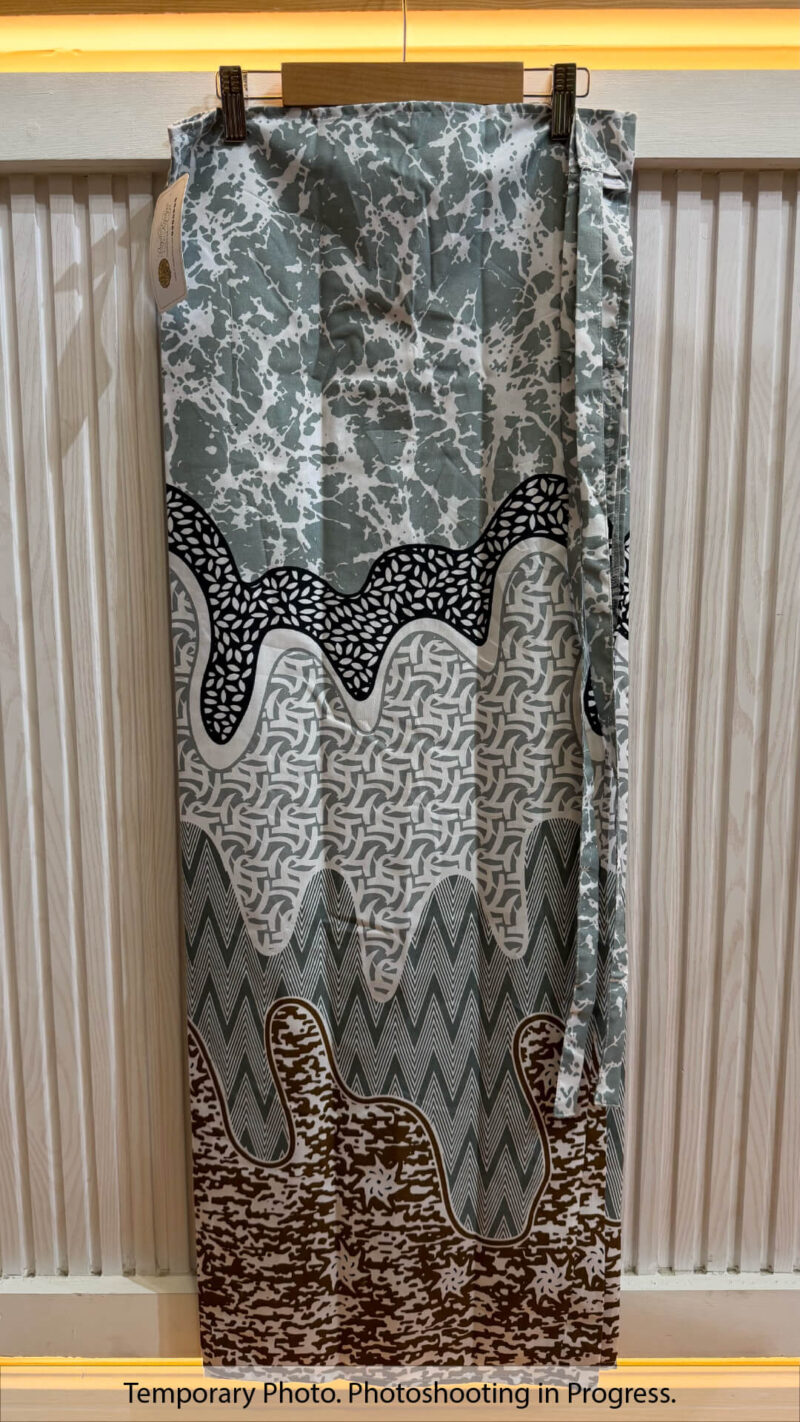 Vita Self-Tie Wrap Skirt in Ash Grey and Olive Bark