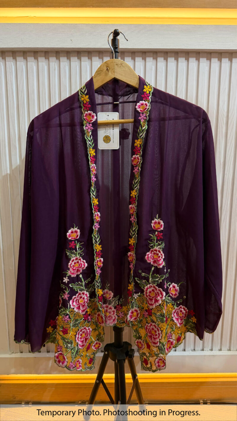 Aalina Kebaya in Midnigh Violet and Amber Gold