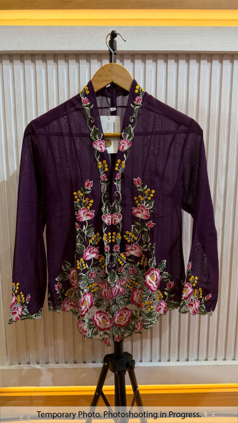 Aleena Nyonya Kebaya in Midnight Violet and Cherry Rose