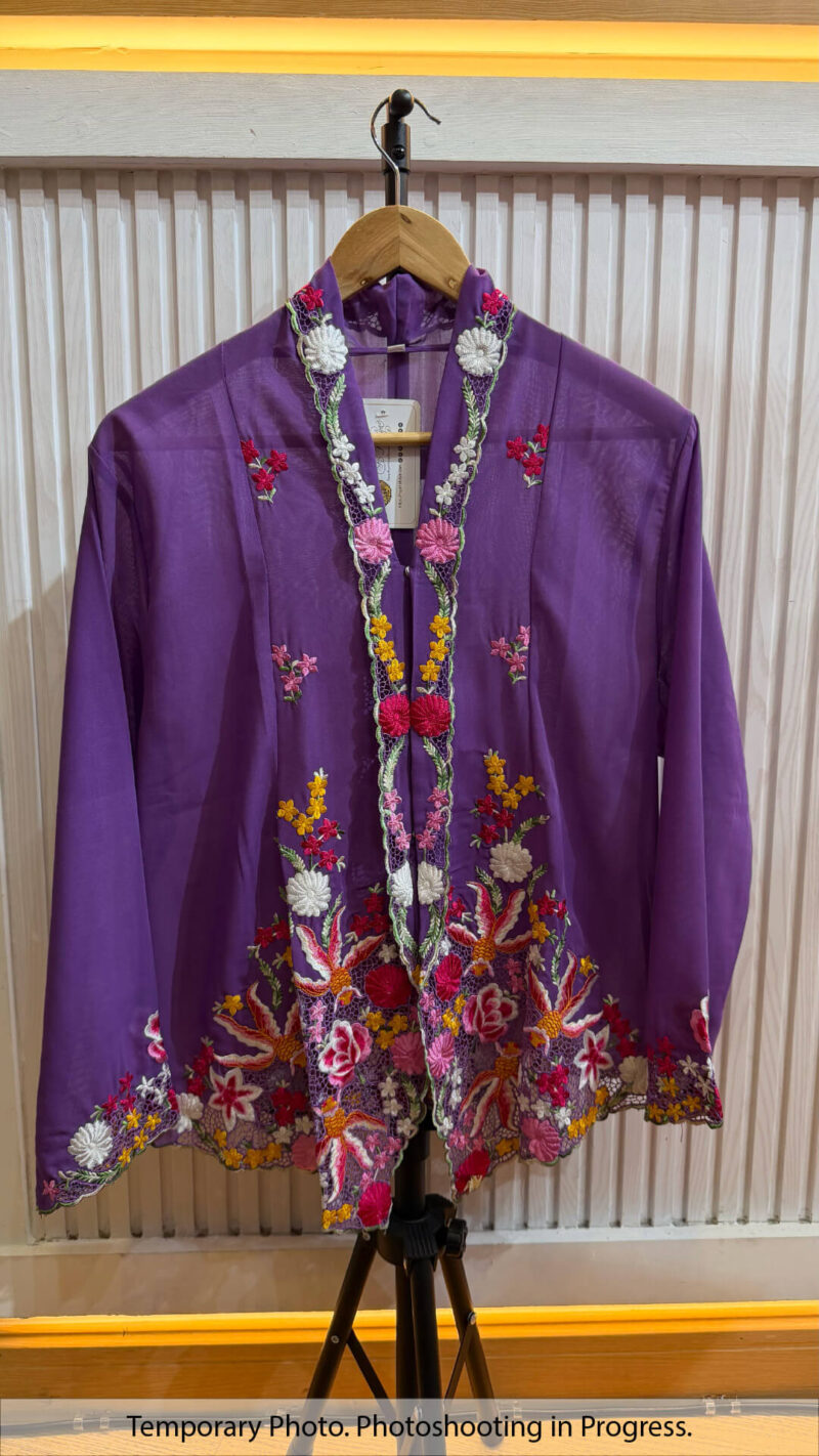 Azeva Nyonya Kebaya in Lavender Purple and Amber Gold