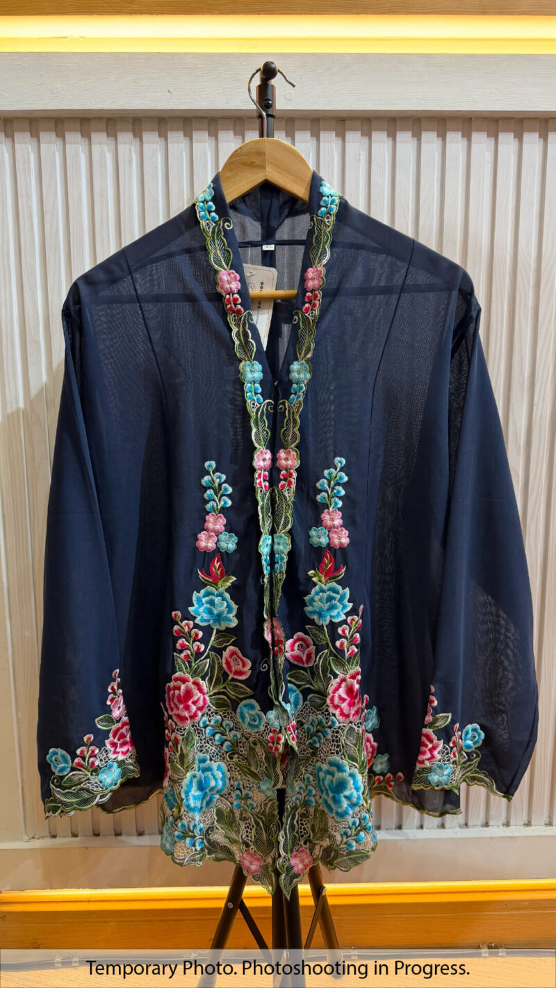 Orlanda Nyonya Kebaya in Space Indigo and Sky Surge