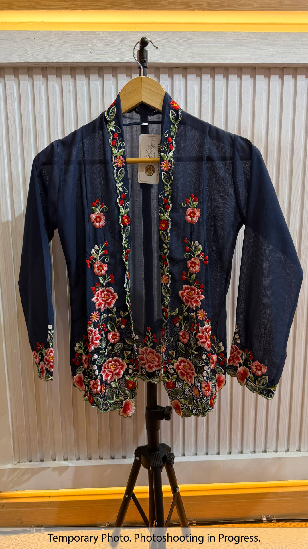 Xavier Nyonya Kebaya in Space Indigo and Brick Red
