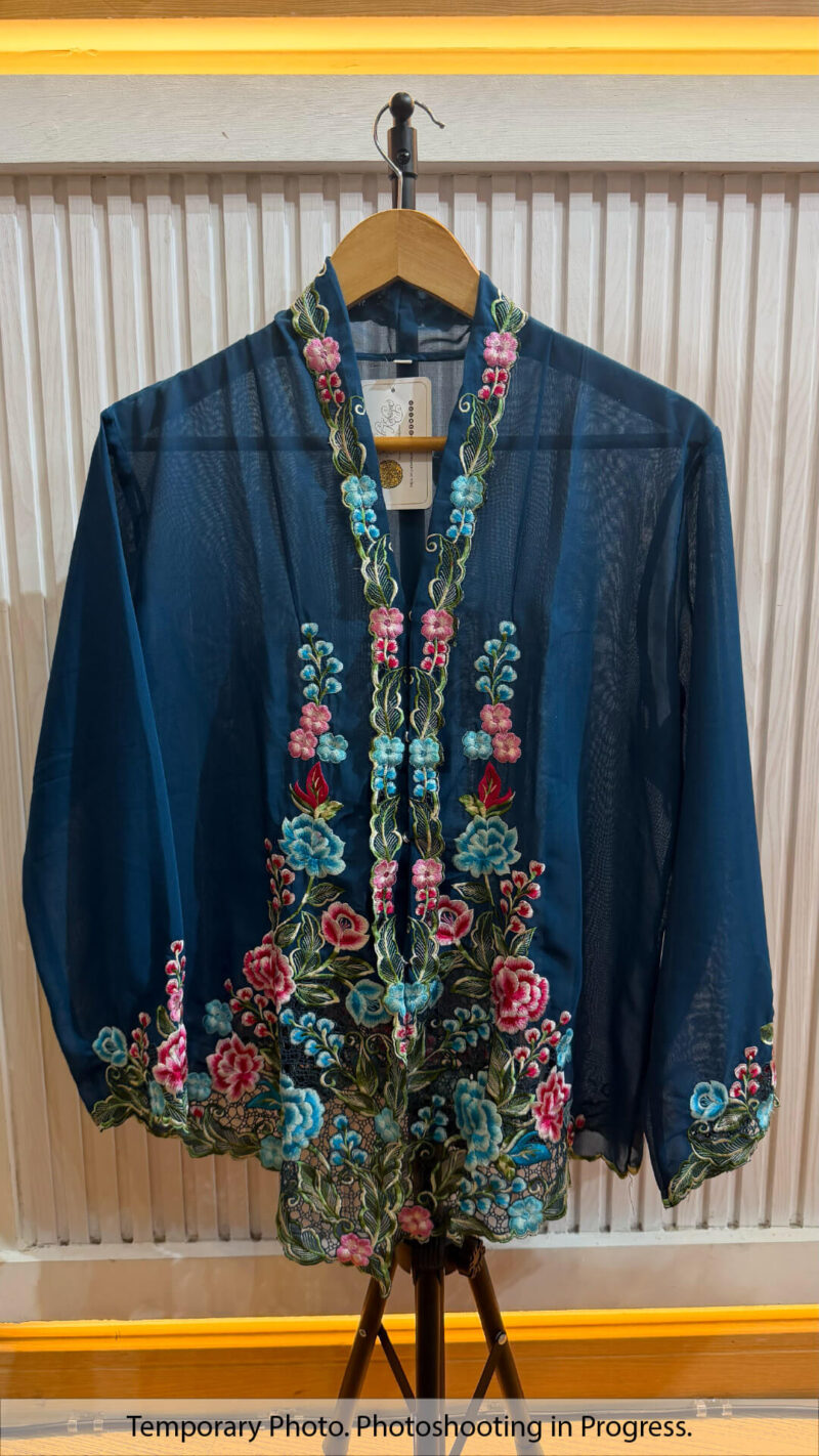Orlanda  Nyonya Kebaya in Yale Blue and Rosewood