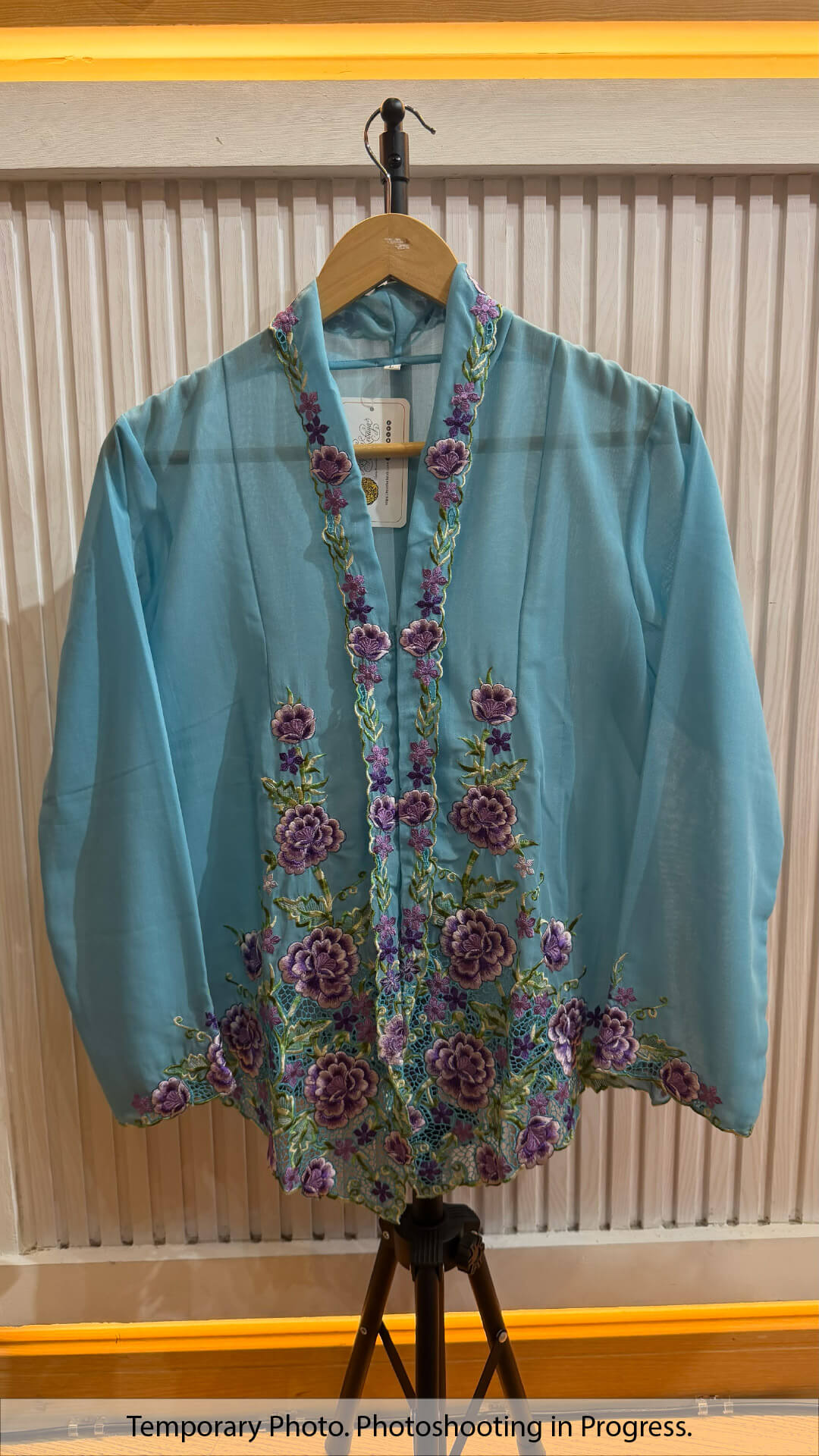 Glenda Nyonya Kebaya in Fresh Sky and Velvet Orchid