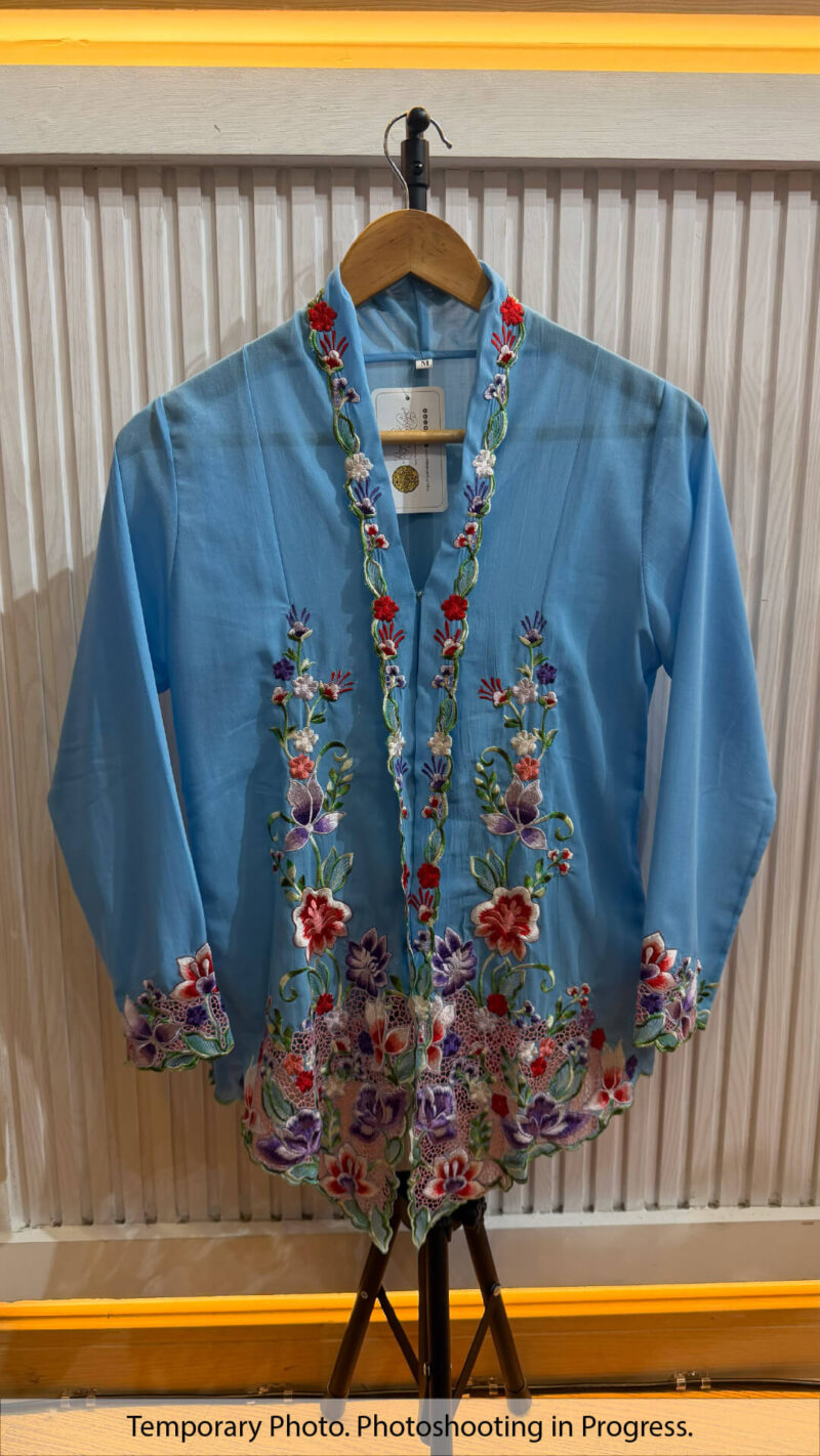 Mardiyyah Nyonya Kebaya in Cool Sky and Velvet Orchid