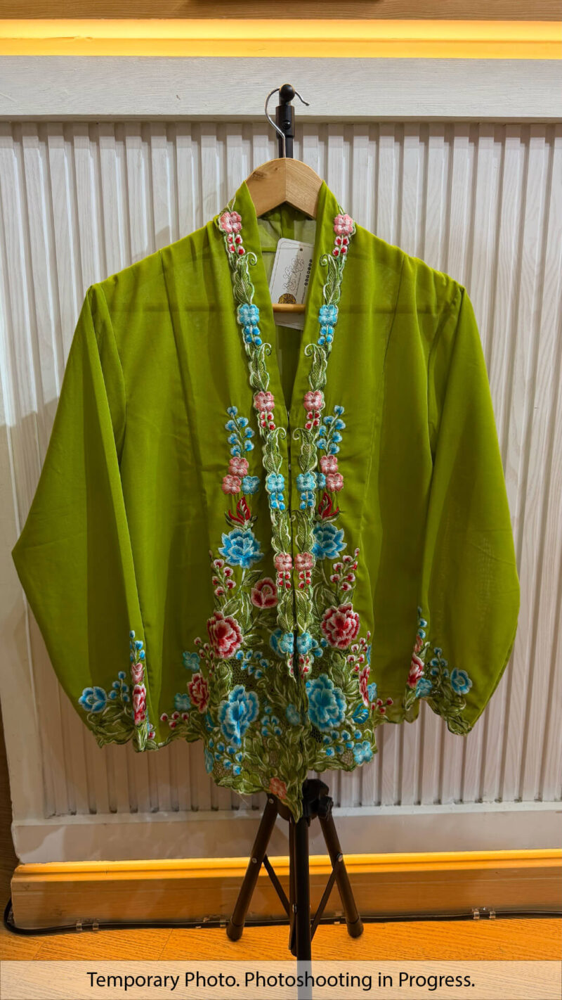 Orlanda Nyonya Kebaya in Moss Green and Sky Surge