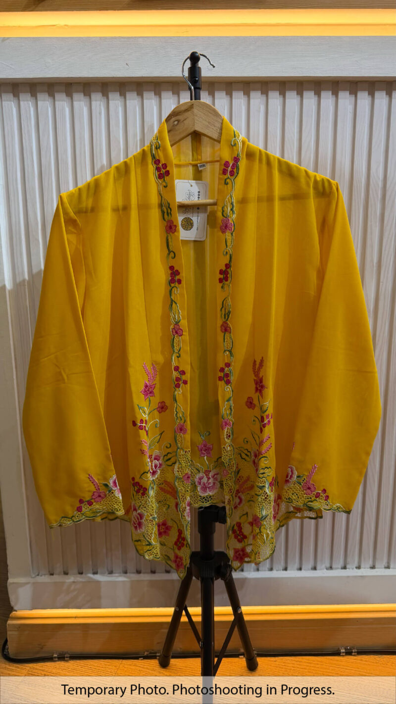 Juwita Nyonya Kebaya in Amber Gold and Hot Rose