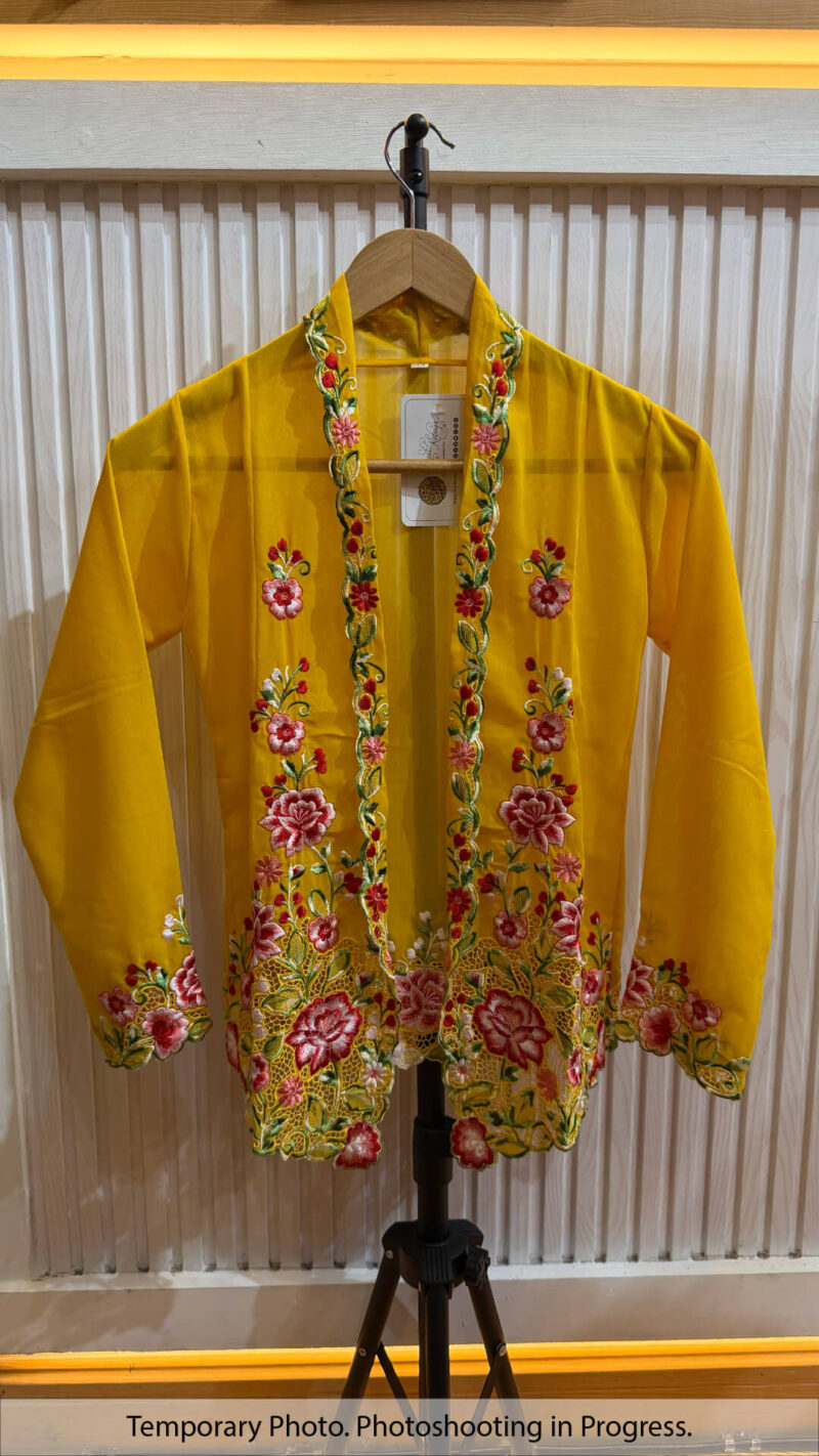 Kendra Nyonya Kebaya in Amber Gold and Blood Red