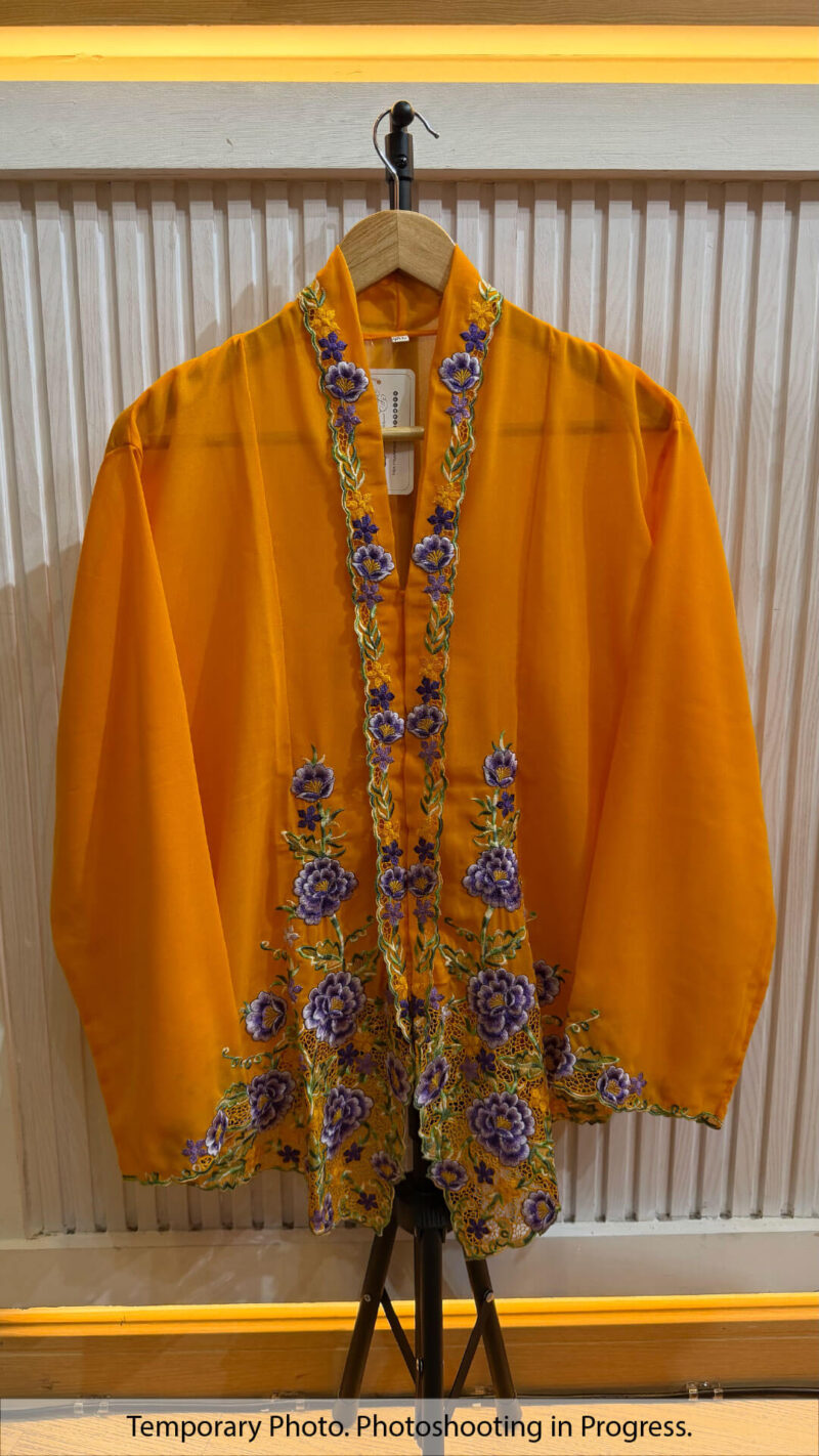 Laia Nyonya Kebaya in Dark Orange and Indigo