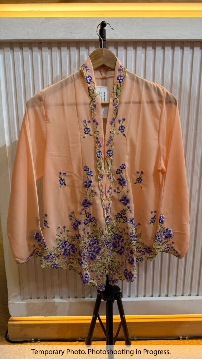 Nayla Nyonya Kebaya in Peach Cream and Blue Violet