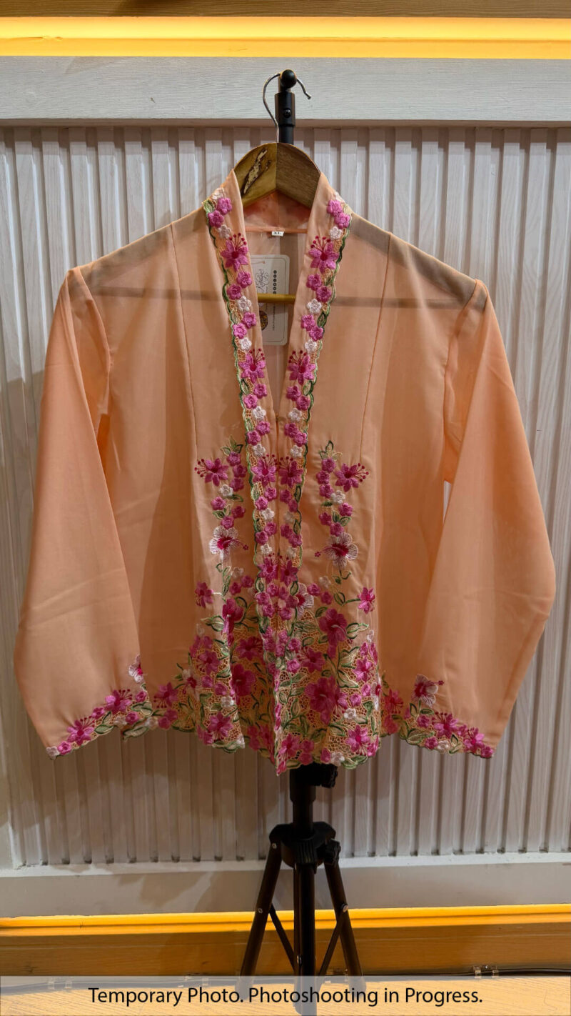 Aisyah Nyonya Kebaya in Peach Cream and Bubblegum Fizz