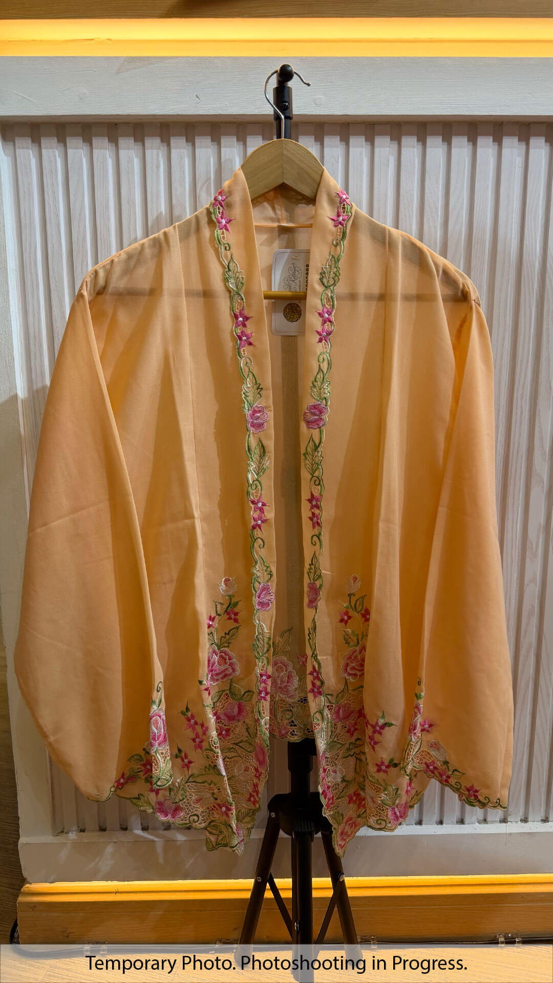 Rebecca Nyonya Kebaya in Peach Cream and Wild Strawberry
