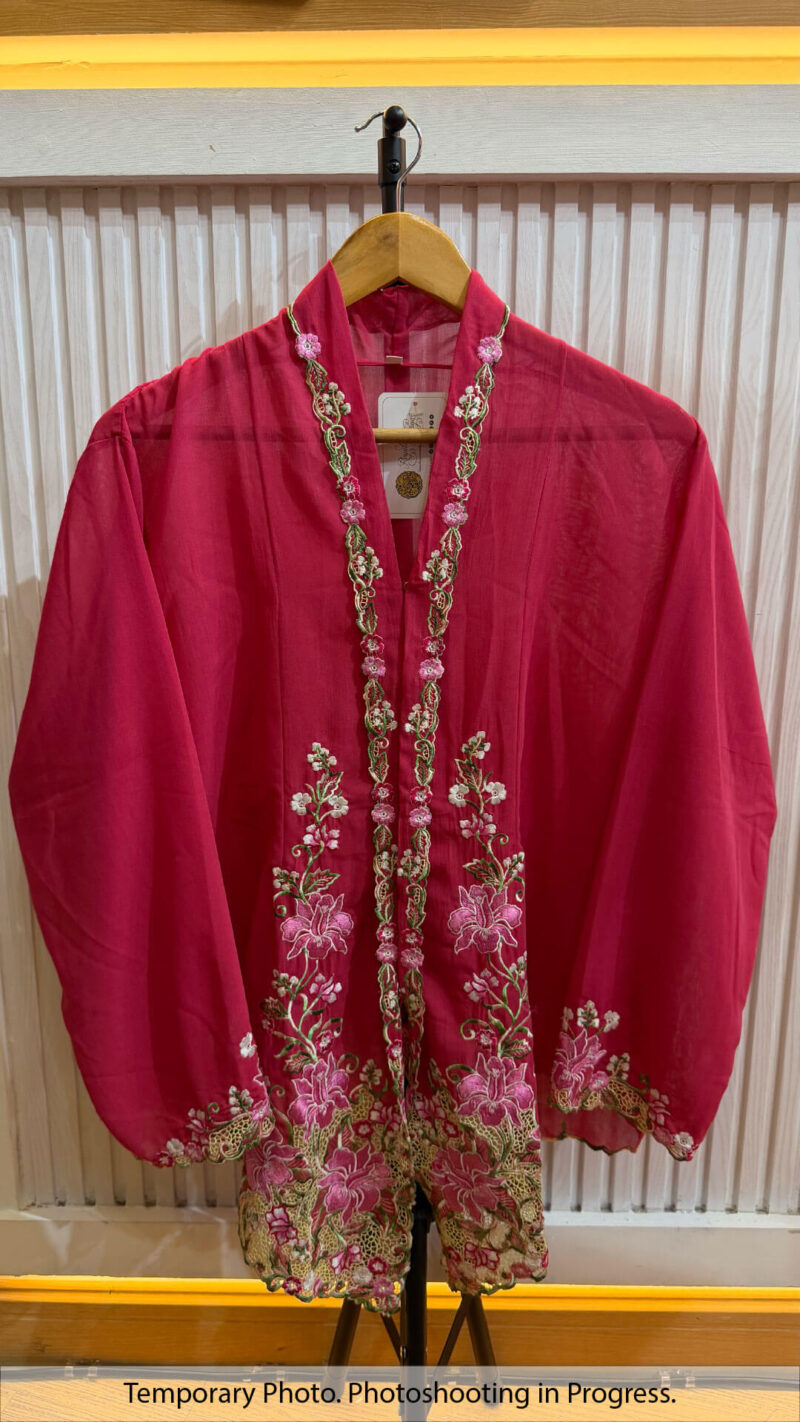 Daniella Nyonya Kebaya in Fuchsia Plum and Sage Green