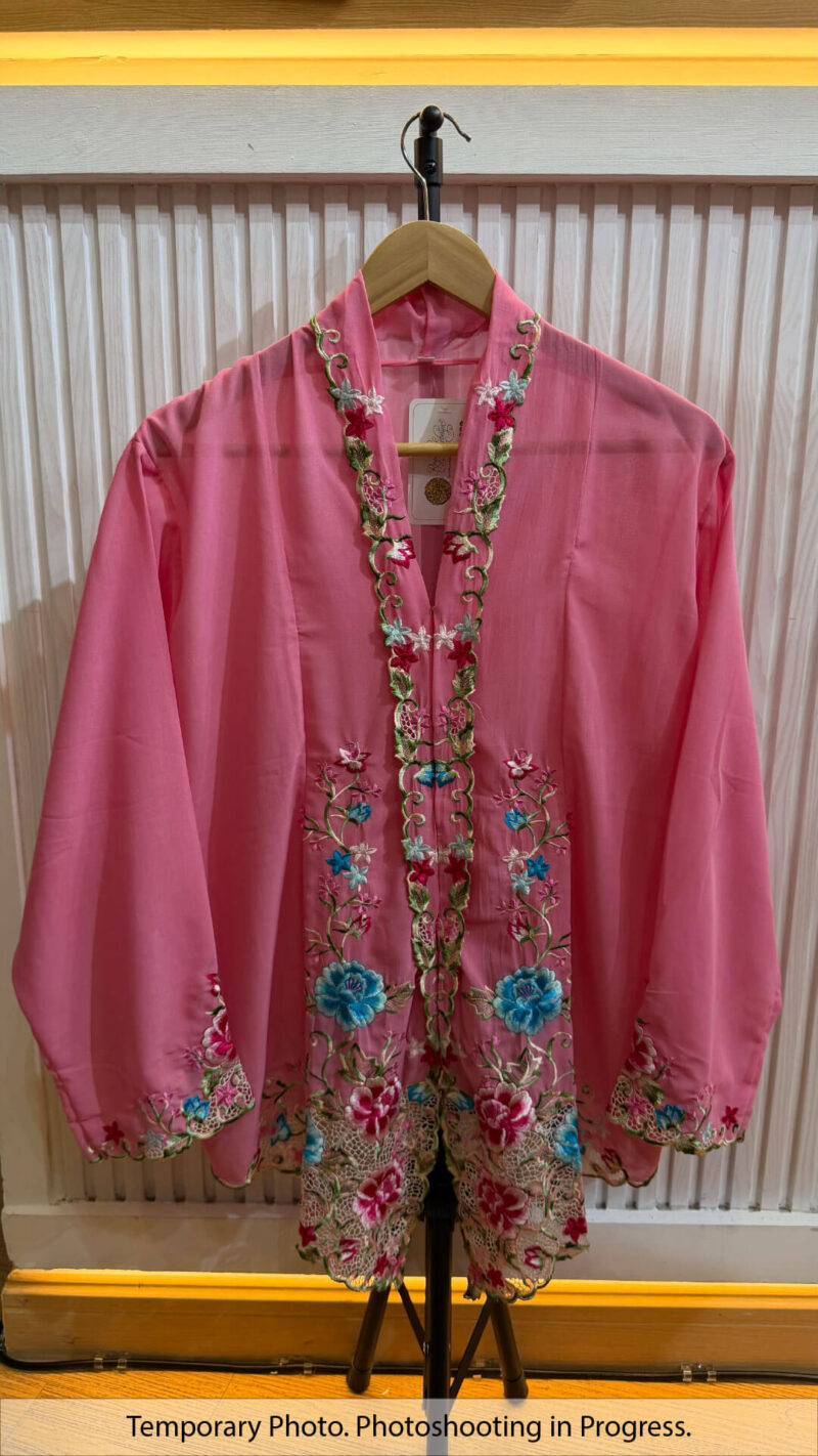 Azizah Nyonya Kebaya in Pink Mist and Sky Surge
