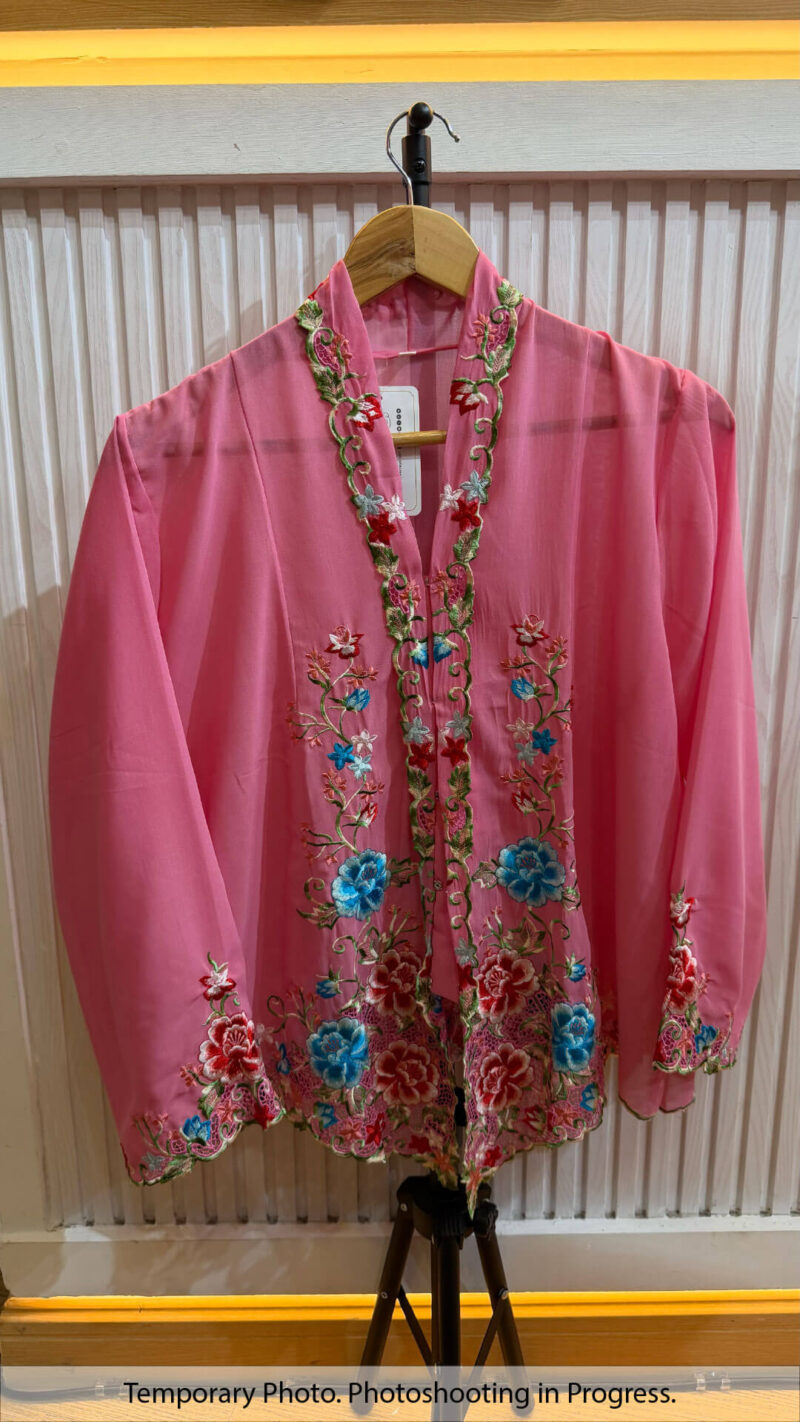 Azizah Nyonya Kebaya in Pink Mist and Sky Surge