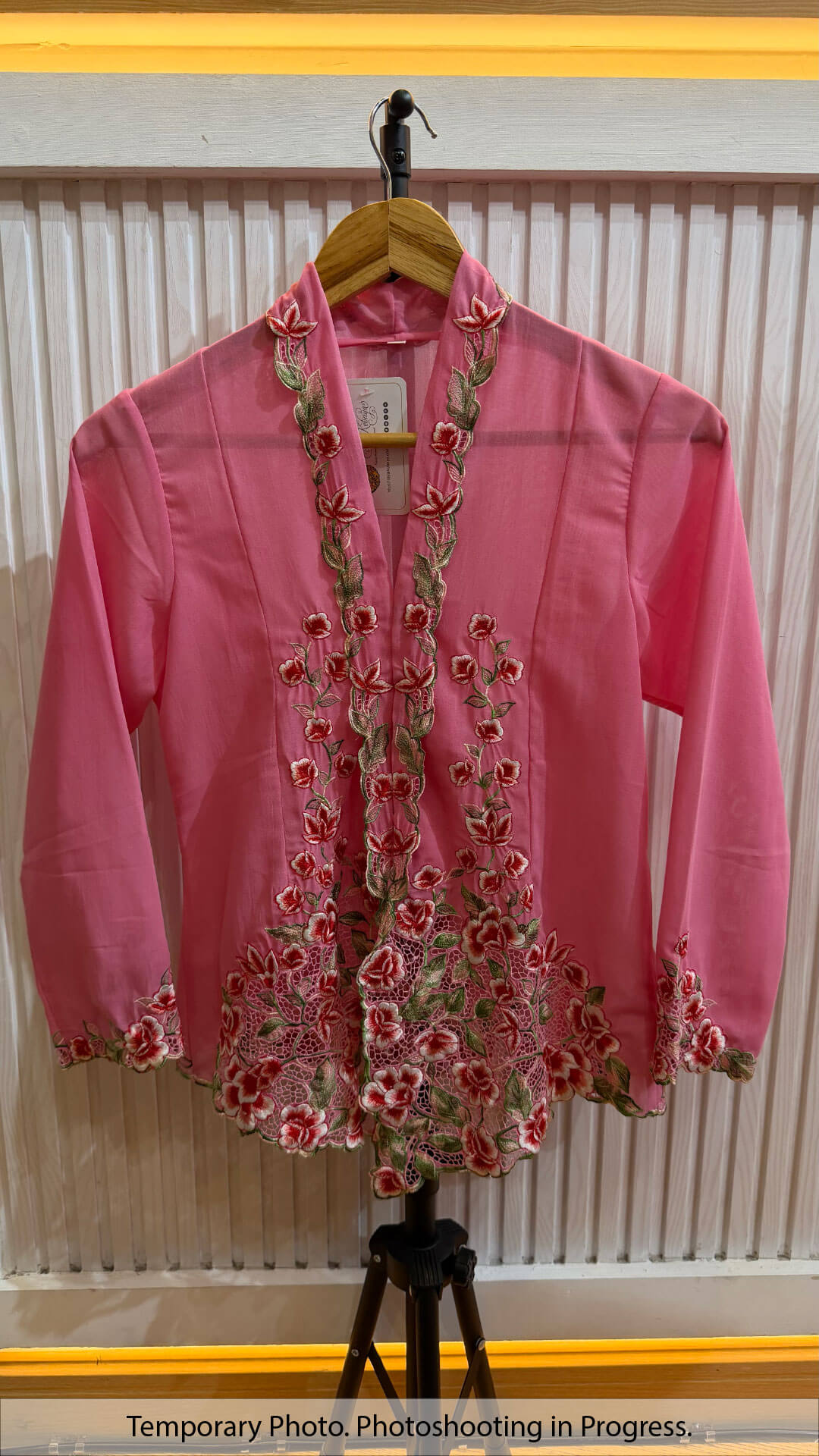 Eloise Nyonya Kebaya in Pink Mist and Brick Red