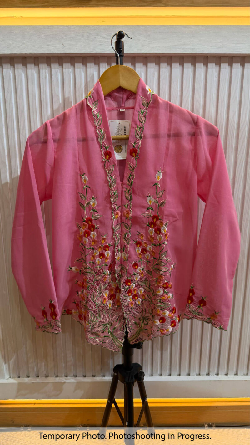 Bahriah Nyonya Kebaya in Pink Mist and Brick Red