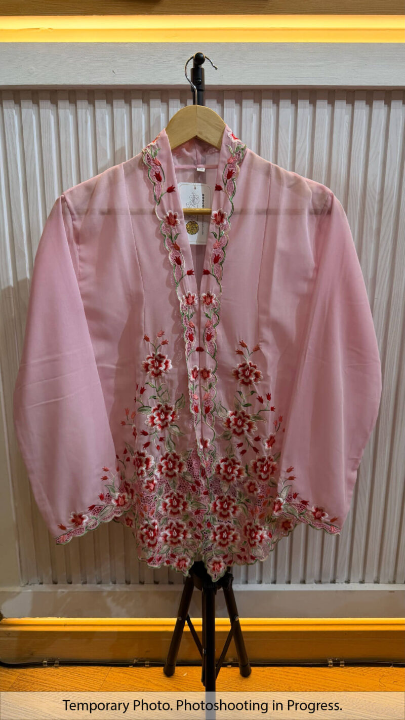 Kalyca Nyonya Kebaya in Lavender Blush and Blood Red