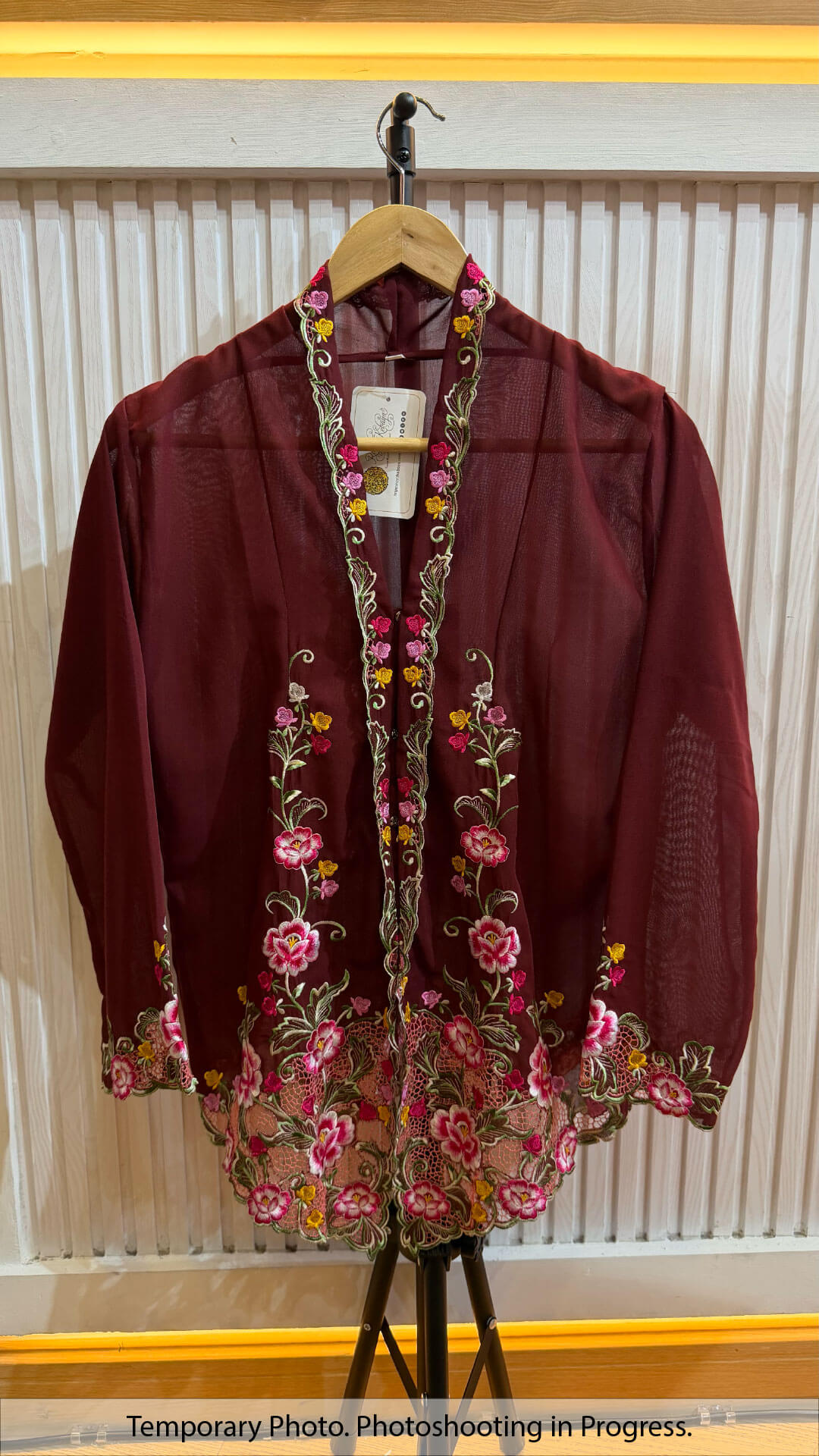 Ozra Nyonya Kebaya in Night Bordeaux and Hot Rose