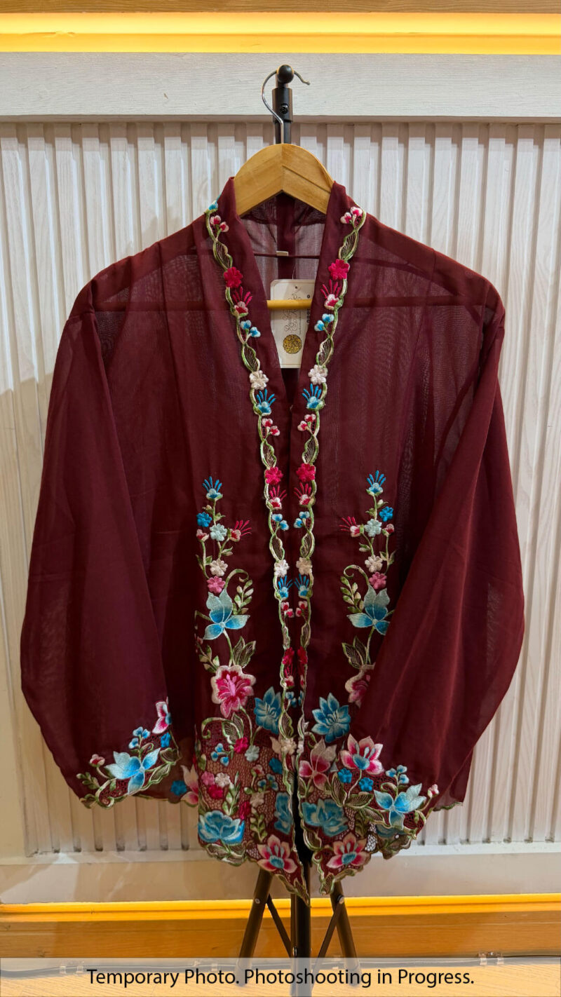 Prameswari Nyonya Kebaya in Night Bordeaux and Sky Surge