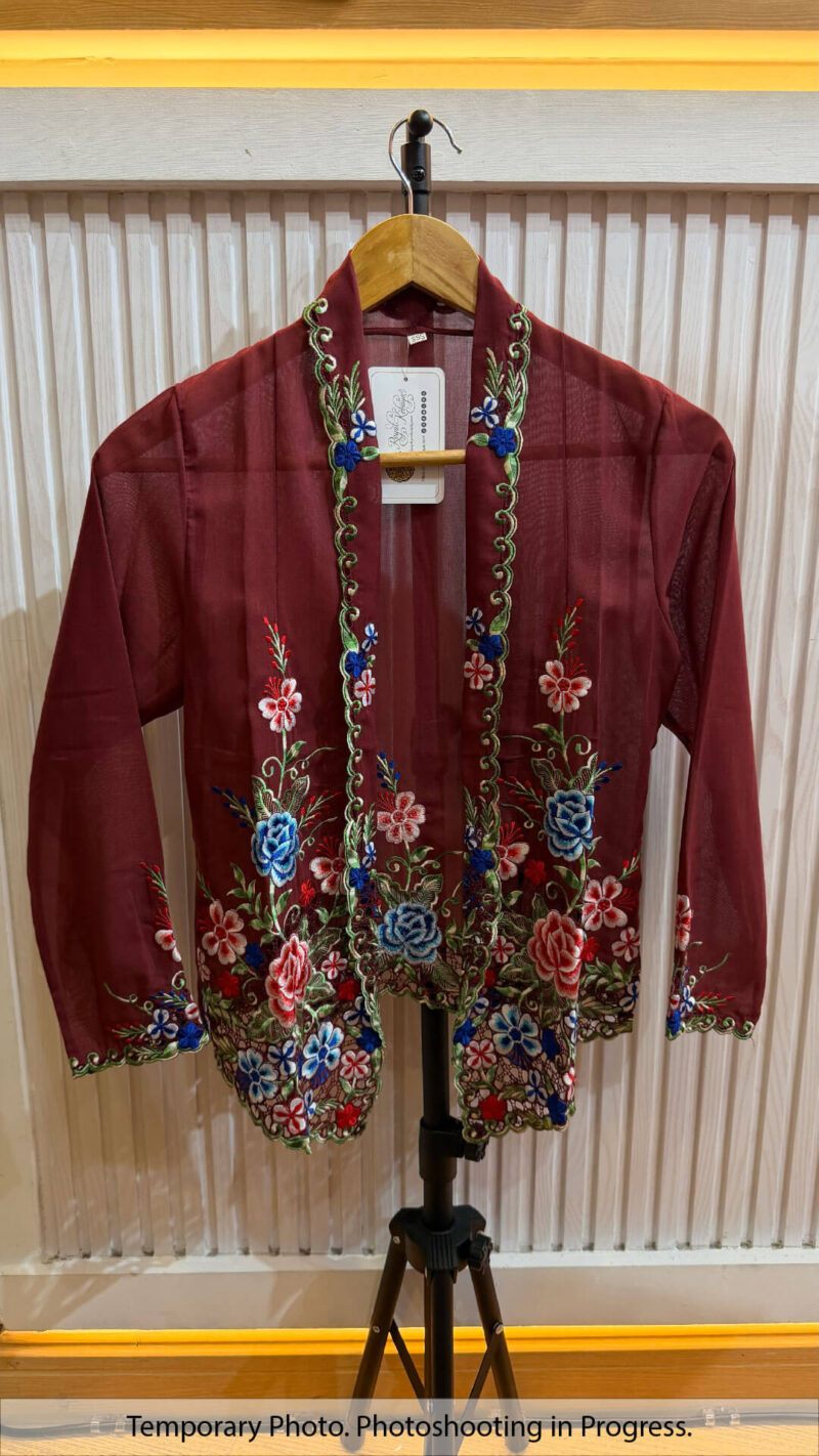Raquel Nyonya Kebaya in Wine Plum  and Deep Twilight