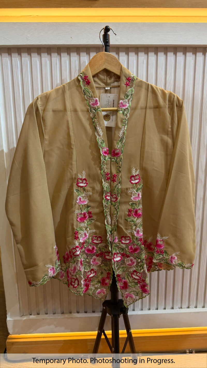 Gemma Nyonya Kebaya in Pale Oak and Cherry Rose