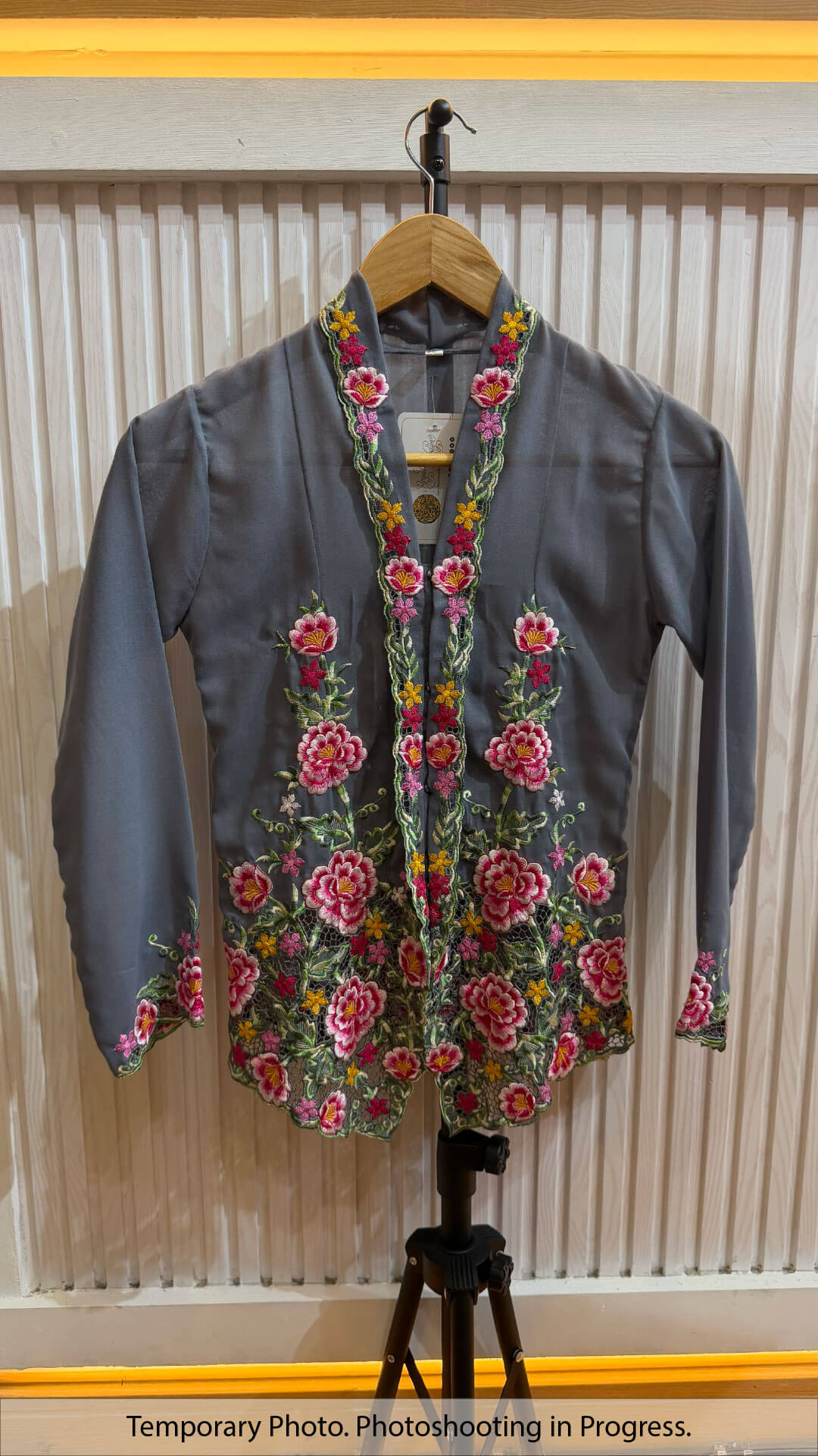 Ilma Nyonya Kebaya in Dim Grey and Sage Green
