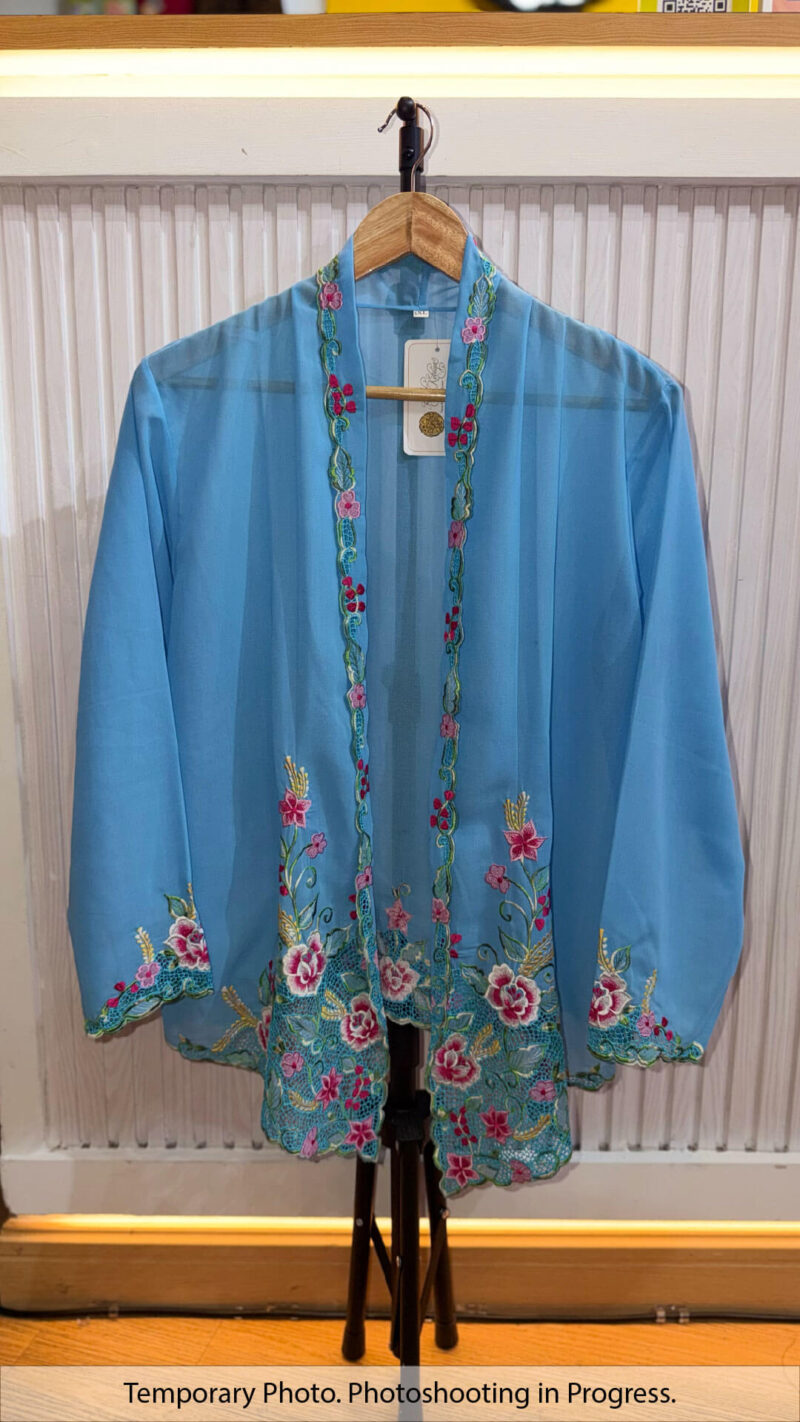 Catherine Nyonya Kebaya in Cool Sky and Rose Kiss