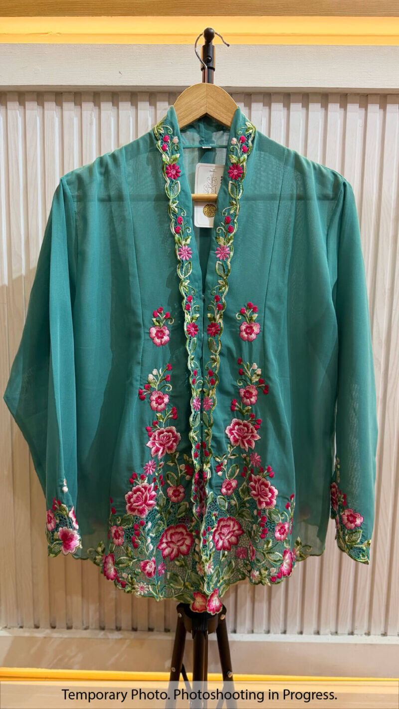 Dayana Nyonya Kebaya in Tropical Teal and Cherry Rose