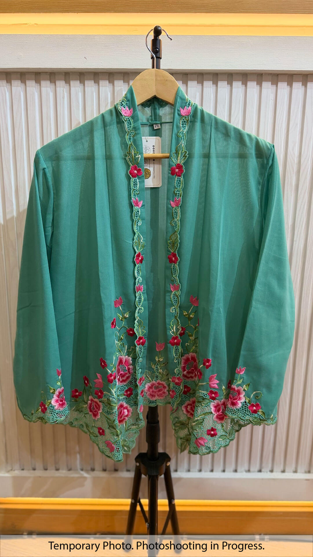 Marissa Nyonya Kebaya in Tropical Teal and Cherry Rose